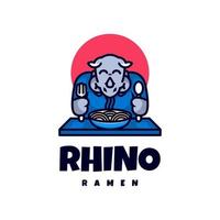 graphique vectoriel d'illustration de ramen de rhinocéros, bon pour la conception de logo