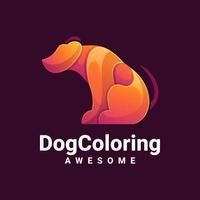 illustration graphique vectoriel de coloration de chien, bon pour la conception de logo