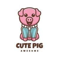 illustration graphique vectoriel de cochon mignon, bon pour la conception de logo