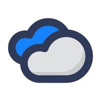 jour nuageux avec icône ombragée vecteur