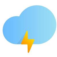 nuage de tonnerre avec icône plate vecteur