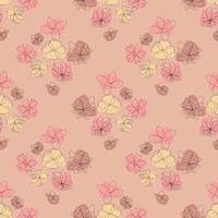 fleur d'art en ligne rose sans couture pour motif de tissu vecteur