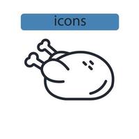 poulet icônes symbole vecteur éléments pour infographie web
