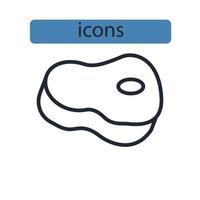icônes de viande symbole éléments vectoriels pour le web infographique vecteur