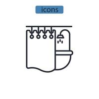 icônes de douche symbole éléments vectoriels pour le web infographique vecteur