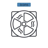 ventilateur radiateur icônes symbole vecteur éléments pour infographie web