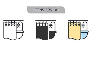 icônes de douche symbole éléments vectoriels pour le web infographique vecteur