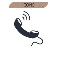 communiquer les éléments de vecteur de symbole d'icônes pour le web infographique