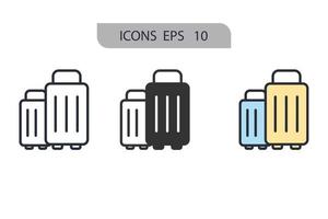 bagages icônes symbole vecteur éléments pour infographie web