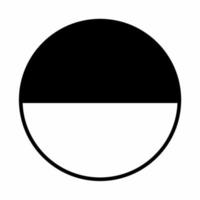 drapeau ukraine en forme ronde icône style noir et blanc vecteur