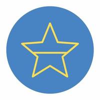 drapeau de l'ukraine dans le style bleu icône en forme d'étoile vecteur
