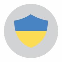 icône de bouclier drapeau ukraine style plat rond vecteur