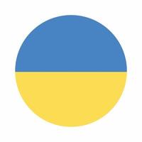 drapeau ukraine dans le style plat d'icône de forme de cercle vecteur