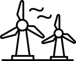 icône de contour de l'énergie éolienne vecteur