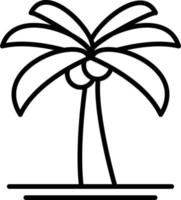 icône de contour de palmier vecteur