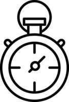 icône de contour de chronomètre vecteur