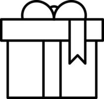 icône de contour de boîte cadeau vecteur