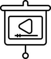 icône de contour de présentation vidéo vecteur