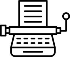 icône de contour de machine à écrire vecteur