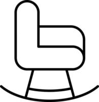 icône de contour de fauteuil à bascule vecteur