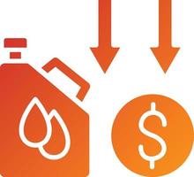 style d'icône de baisse du prix du pétrole vecteur