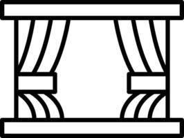 icône de contour de rideaux vecteur