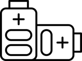 icône de contour de batterie vecteur