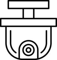 icône de contour de caméra de sécurité vecteur