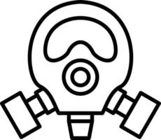 icône de contour de masque à gaz vecteur