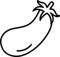 icône de contour d'aubergine vecteur