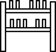 icône de contour d'étagère de livres vecteur