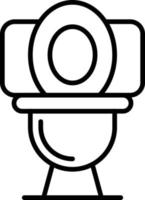 icône de contour de toilette vecteur