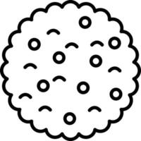 icône de contour de biscuit vecteur