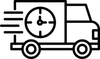 icône de contour de livraison rapide vecteur