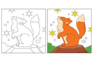 pages de coloriage d'animaux mignons dessinés à la main pour les enfants 4 vecteur