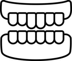 icône de contour de dentier vecteur