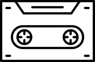 icône de contour de cassette vecteur