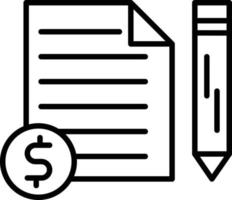 icône de contour d'écriture de contenu vecteur