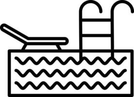 icône de contour de piscine vecteur