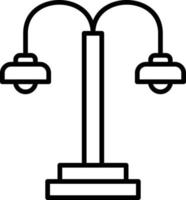 icône de contour de lampadaire vecteur