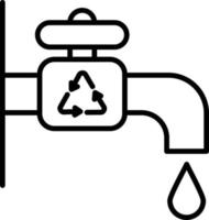 icône de contour de robinet d'eau vecteur