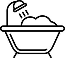 icône de contour de baignoire vecteur