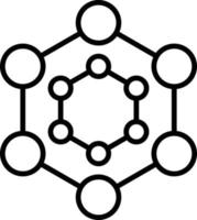 icône de contour de molécule vecteur