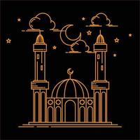 icône de la mosquée. illustration de conception de vecteur de mosquée. symbole islamique de la mosquée. dessin au trait simple mosquée.