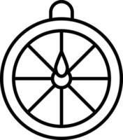 icône de contour de la roue de la fortune vecteur