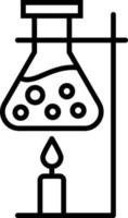 icône de contour de bougies de chimie vecteur