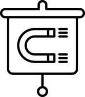 icône de contour de présentation de l'aimant vecteur