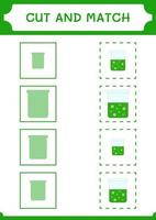 couper et assortir des parties de flacon de chimie, jeu pour enfants. illustration vectorielle, feuille de calcul imprimable vecteur