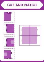 couper et assortir des parties de cahier, jeu pour enfants. illustration vectorielle, feuille de calcul imprimable vecteur