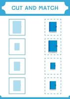 couper et assortir des parties de cahier, jeu pour enfants. illustration vectorielle, feuille de calcul imprimable vecteur